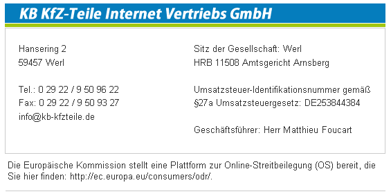 KB KfZ-Teile Internet Vertriebs GmbH